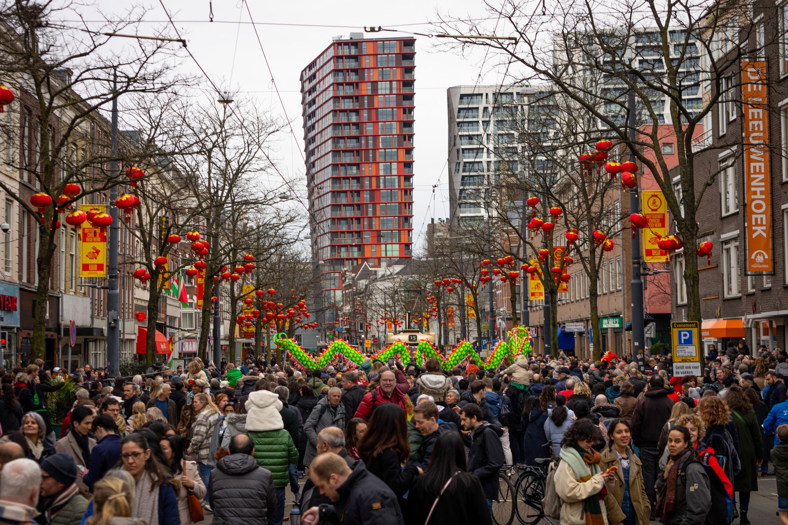Chinees Nieuwjaar in Rotterdam. Chinatown.