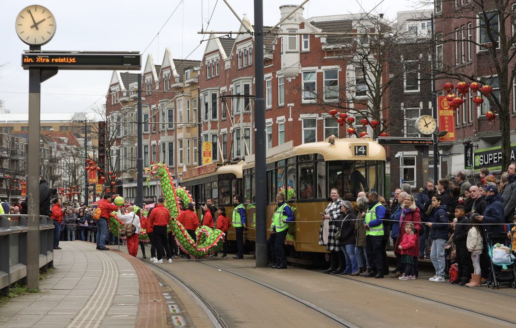 Groene Draak tijdens Chinees Nieuwjaar.