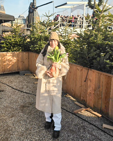 Me with tulips on National Tulip day 2026.