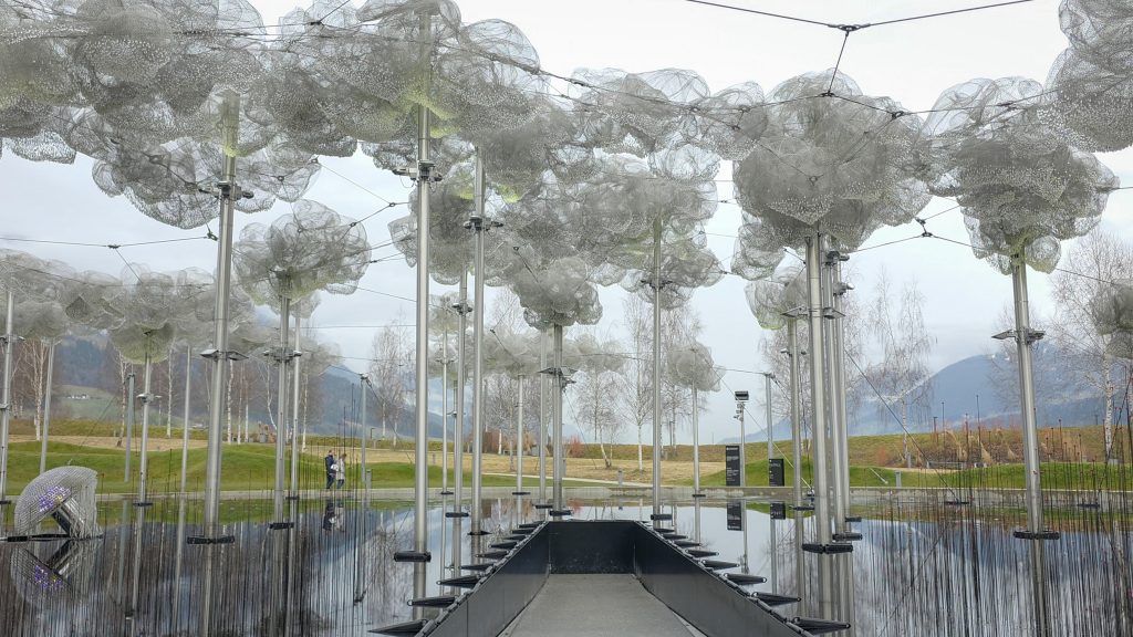 Crystal Cloud & Mirror Pool. Swarovski Crystal Worlds.